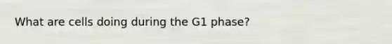 What are cells doing during the G1 phase?