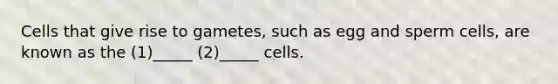 Cells that give rise to gametes, such as egg and sperm cells, are known as the (1)_____ (2)_____ cells.