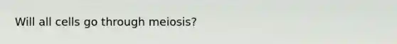 Will all cells go through meiosis?