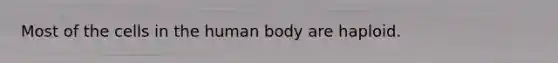 Most of the cells in the human body are haploid.
