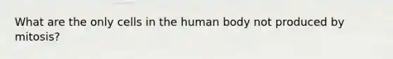 What are the only cells in the human body not produced by mitosis?