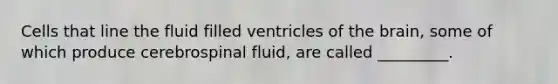 Cells that line the fluid filled ventricles of the brain, some of which produce cerebrospinal fluid, are called _________.