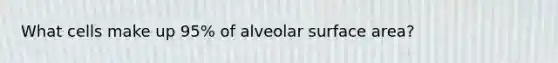 What cells make up 95% of alveolar surface area?