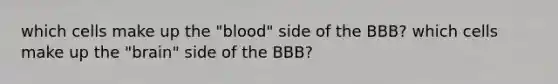 which cells make up the "blood" side of the BBB? which cells make up the "brain" side of the BBB?