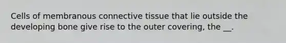 Cells of membranous connective tissue that lie outside the developing bone give rise to the outer covering, the __.