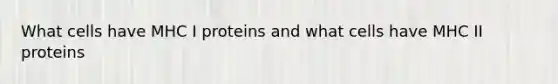 What cells have MHC I proteins and what cells have MHC II proteins