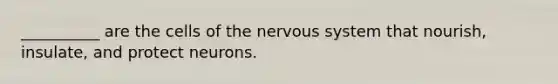 __________ are the cells of the nervous system that nourish, insulate, and protect neurons.