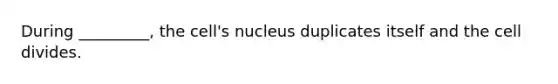 During _________, the cell's nucleus duplicates itself and the cell divides.