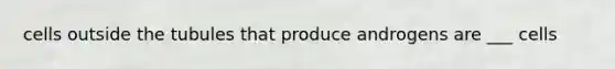 cells outside the tubules that produce androgens are ___ cells