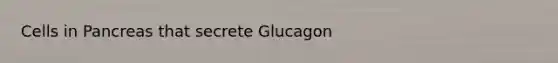 Cells in Pancreas that secrete Glucagon