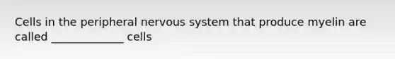 Cells in the peripheral nervous system that produce myelin are called _____________ cells