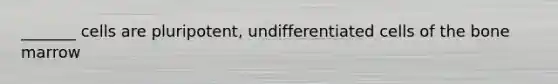 _______ cells are pluripotent, undifferentiated cells of the bone marrow