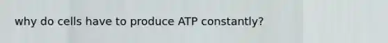 why do cells have to produce ATP constantly?