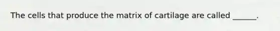 The cells that produce the matrix of cartilage are called ______.