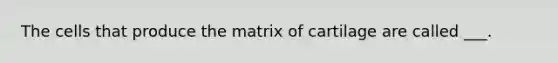 The cells that produce the matrix of cartilage are called ___.