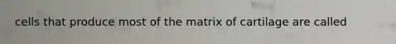 cells that produce most of the matrix of cartilage are called