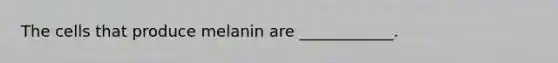 The cells that produce melanin are ____________.