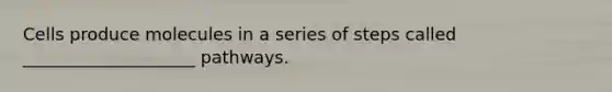 Cells produce molecules in a series of steps called ____________________ pathways.