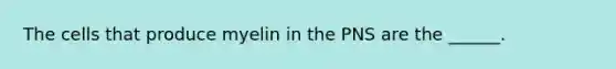 The cells that produce myelin in the PNS are the ______.