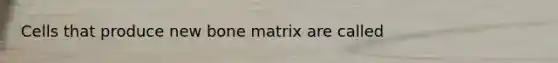 Cells that produce new bone matrix are called