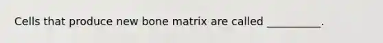 Cells that produce new bone matrix are called __________.