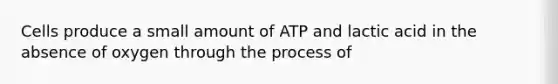 Cells produce a small amount of ATP and lactic acid in the absence of oxygen through the process of