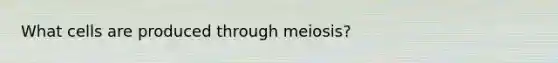 What cells are produced through meiosis?