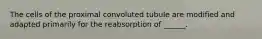 The cells of the proximal convoluted tubule are modified and adapted primarily for the reabsorption of ______.