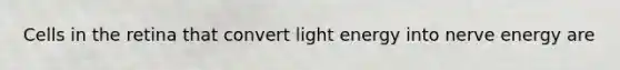 Cells in the retina that convert light energy into nerve energy are