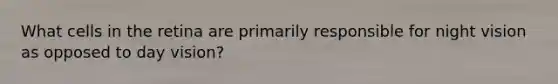 What cells in the retina are primarily responsible for night vision as opposed to day vision?