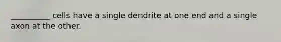 __________ cells have a single dendrite at one end and a single axon at the other.