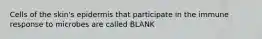 Cells of the skin's epidermis that participate in the immune response to microbes are called BLANK