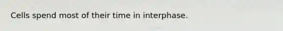 Cells spend most of their time in interphase.