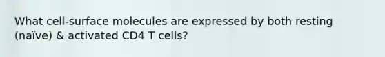 What cell-surface molecules are expressed by both resting (naïve) & activated CD4 T cells?