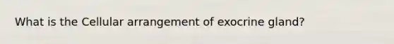 What is the Cellular arrangement of exocrine gland?