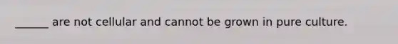 ______ are not cellular and cannot be grown in pure culture.