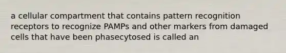 a cellular compartment that contains pattern recognition receptors to recognize PAMPs and other markers from damaged cells that have been phasecytosed is called an