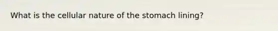 What is the cellular nature of the stomach lining?