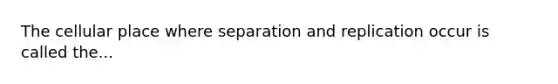 The cellular place where separation and replication occur is called the...