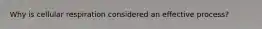 Why is cellular respiration considered an effective process?
