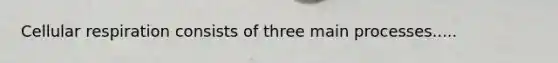 Cellular respiration consists of three main processes.....