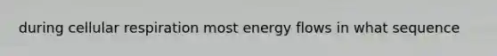 during cellular respiration most energy flows in what sequence