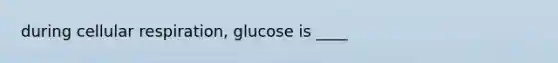 during cellular respiration, glucose is ____