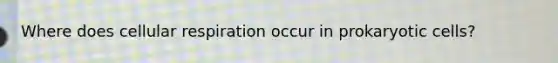 Where does cellular respiration occur in prokaryotic cells?