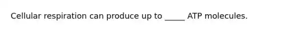 Cellular respiration can produce up to _____ ATP molecules.