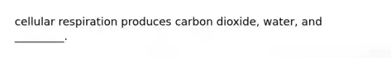 cellular respiration produces carbon dioxide, water, and _________.