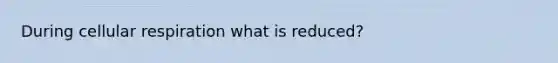 During cellular respiration what is reduced?