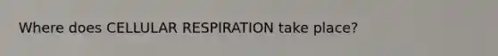 Where does CELLULAR RESPIRATION take place?