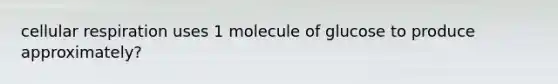 cellular respiration uses 1 molecule of glucose to produce approximately?