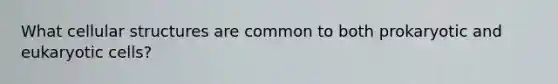 What cellular structures are common to both prokaryotic and <a href='https://www.questionai.com/knowledge/kb526cpm6R-eukaryotic-cells' class='anchor-knowledge'>eukaryotic cells</a>?